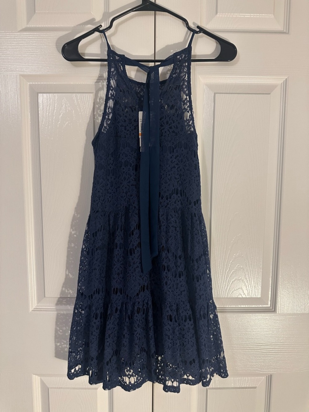 Speechless Navy Blue Lace Midi Dress